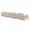 Homeroots 169" Beige Top Grain Leather Reclining Metal USB Sofa 720351 - alternate 5