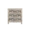 Homeroots 30" Distressed Gray Three Drawer Floral Carved Solid Wood Nightstand 521195 - alternate 9