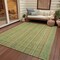 Homeroots 9' X 12' Artichoke Green Fern Green And Gold Striped Washable Indoor Outdoor Area Rug 616398 - alternate 5