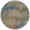 Homeroots 8' Denim Blue Beige And Copper Round Abstract Washable Indoor Outdoor Area Rug 630731 - alternate 5