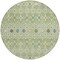 Homeroots 8' Sage Ivory And Teal Blue Round Geometric Washable Indoor Outdoor Area Rug 612168 - alternate 4