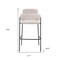 Homeroots Set of Two 30" Cream and Black Faux Shearling and Steel Bar Height Bar Chairs, 2PK 564997 - alternate 4
