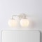 Jonathan Y Louis Parisian Globe 15" 2-Light Metal/Frosted Glass Modern Contemporary LED Vanity Light, Almond JYL3535C - alternate 7