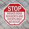 Signmission Stop Private Road Residents and Gue, 6 inch X 6 inch, Plastic Sign, 2PK OC-P-2PACK-6-83 - alternate 6