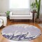 Homeroots 8' Purple And Ivory Round Abstract Washable Indoor Outdoor Area Rug 613652 - alternate 6