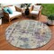 Homeroots 8' Linen Purple And Gold Round Abstract Washable Indoor Outdoor Area Rug 630869 - alternate 4