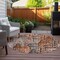 Homeroots 8' Orange Copper And Salmon Round Village Houses Washable Indoor Outdoor Area Rug 577867 - alternate 6