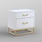 Homeroots 20" Gold And White End Table With Two Drawers 544087 - alternate 3