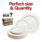 Smarty Had A Party White with Gold Edge Rim Plastic Dinnerware Value Set (120 Dinner Plates + 120 Salad Plates), 240PK 110GVP-CASE - alternate 5