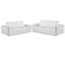 Homeroots Two Piece White Italian Leather Five Person Seating Set 534163 - alternate 8