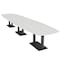 Skutchi Designs Arc Rectangle Meeting Room Table, 45 in W, 192 in L, White HAR-AREC-48X192-DOU.BK-WA7976 - alternate 1