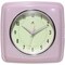 Infinity Instruments Square Retro Wall Clock, Pastel Pink, 9.25 in 13228PP-4103 - alternate 1