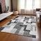 Homeroots 9' X 12' Silver Ivory And Charcoal Geometric Washable Indoor Outdoor Area Rug 613245 - alternate 5