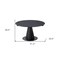 Homeroots 51" Black Stone and Metal Self-Storing Leaf Pedestal Base Round Top Extendable Dining Table 555192 - alternate 5