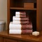 Homeroots Set of Six White And Burgundy Cotton With Paisley Jacquard Towel Set, 6PK 662348 - alternate 2