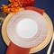 Smarty Had A Party 7.5" White w/Silver and Rose Gold Mosaic Rim Round Plastic Appetizer/Salad Plates (120 Plates), 120PK 897SRG-CASE - alternate 7