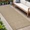 Homeroots 8' Beige and Brown Geometric Distressed Indoor Outdoor Runner Rug 559063 - alternate 1