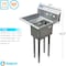 Amgood 23 in. x 20 in. Stainless Steel One Compartment Sink with 14 in. x 10 in. Bowl and 10 in. Left Drainboard SINK 101410-10L - NO FAUCET - alternate 1