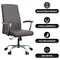 Leisuremod Evander Office Chair in Upholstered Leather and Iron Frame with Swivel and Tilt, Grey EO20GRL - alternate 4