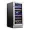 Homeroots 34in X 15in Silver Stainless Steel Dual Compartment Wine Refrigerator 720631 - alternate 2