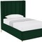 Homeroots Green Velvet Upholstered Twin Bed Frame 544829 - alternate 5