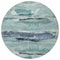 Homeroots 8' Sage Teal Blue And Navy Blue Round Abstract Washable Indoor Outdoor Area Rug 612481 - alternate 4