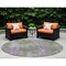 Homeroots 8' Green And Purple Round Abstract Washable Indoor Outdoor Area Rug 564274 - alternate 1