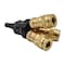 Interstate Pneumatics Aluminum Round Manifold with Three 1/4 Inch Brass Universal Couplers, 1/4 Inch Steel Automotive Plug FPM44-KG4AB - alternate 4