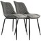 Elama 2 Piece Vintage Faux Leather Tufted Chair in Gray with Black Metal Legs ELM-233-2-GRY - alternate 6