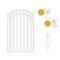 Nuvo Iron 33-in W x 56-in H Glossy Wht Coral Gate Arched 36-in W Opening SC Hardware W/Dbl Side Handle ICGA3356GW - alternate 4