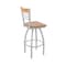Holland Bar Stool Co Eleanor 30in Swivel Bar Stool with Anodized Nickel Finish, Medium Back and Medium Maple Seat 880 - alternate 1