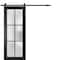 Sartodoors Sturdy Barn Door Frosted Tempered Glass Planum 2122 Black 28x80 Solid Core Modern Interior PLANUM2122BD-B-BLK-28 x 80 - alternate 1