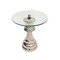 Homeroots 21" Clear and Silver Glass and Aluminum Chess Queen End Table 634158 - alternate 5