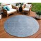 Homeroots 8' Navy Blue And Sky Blue Round Abstract Washable Indoor Outdoor Area Rug 588216 - alternate 1