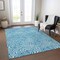 Homeroots 10' X 14' Teal Blue And Ivory Abstract Washable Indoor Outdoor Area Rug 599765 - alternate 6