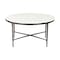 Homeroots 36" White And Brown Genuine Marble And Aluminum Round Coffee Table 565093 - alternate 4