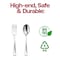 Smarty Had A Party Silver Disposable Plastic Mini Flatware Set - Dessert Spoons and Dessert Forks (960 Guests), 1920PK 790-SVCS-CASE - alternate 4