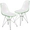 Leisuremod Cresco Clear Acrylic Dining Chair with Chrome Eiffel Base, 2PK CR19WG2 - alternate 1