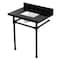 Kingston Brass 30" Black Granite Console Sink with Stainless Steel Legs, 8-Inch, 3-Hole, Black Granite/Matte Black KVPK30K8SQ0ST - alternate 1
