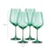 Homeroots Set of Four Green Crystal Balloon Bowl Stemmed Red Wine Glass 485154 - alternate 3