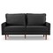 Homeroots 69" Black Velvet Sofa With Dark Brown Legs 543724 - alternate 4