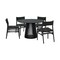 Homeroots Five Piece Black Round Dining Set with Four Chairs 571724 - alternate 5