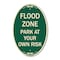 Signmission Flood Zone, 12 Inch X 18 Inch Architectural Oval, Heavy Gauge Aluminum A-OV-G-1218-23951 - alternate 1