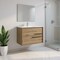 Homeroots 32" Natural Wood Floating Bathroom Vanity With White Sink And Two Drawers 624098 - alternate 5