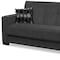 Homeroots 87" Dark Gray Chenille Convertible Futon Sleeper Sofa And Toss Pillows With Storage 607092 - alternate 4