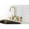 Kingston Brass Bridge Kitchen Faucet with Brass Sprayer, Brushed Brass KS7797AXBS - alternate 4
