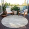 Homeroots 8' Ivory And Beige Round Abstract Washable Indoor Outdoor Area Rug 599504 - alternate 3