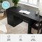 Martha Stewart Kayden Single-Drawer Desk w/2 Tier Shelf and 3 Drawer File Cabinet in Black w/Bronze Hardware KHO-23042-TBSFFC-BK-BK-MS - alternate 6