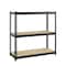 Space Solutions 1000 Riveted Steel Shelving 3-Shelf Unit, 12D x 30W x 30H, Black 22539 - alternate 1