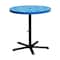 Leisure Craft 36" Round Perforated Pedestal Table, Portable, 40"H, Blue 36TAB40-BLUE - alternate 1